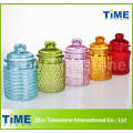 Colored 250ml Glass Jar with Glass Lid for Cookie Candy